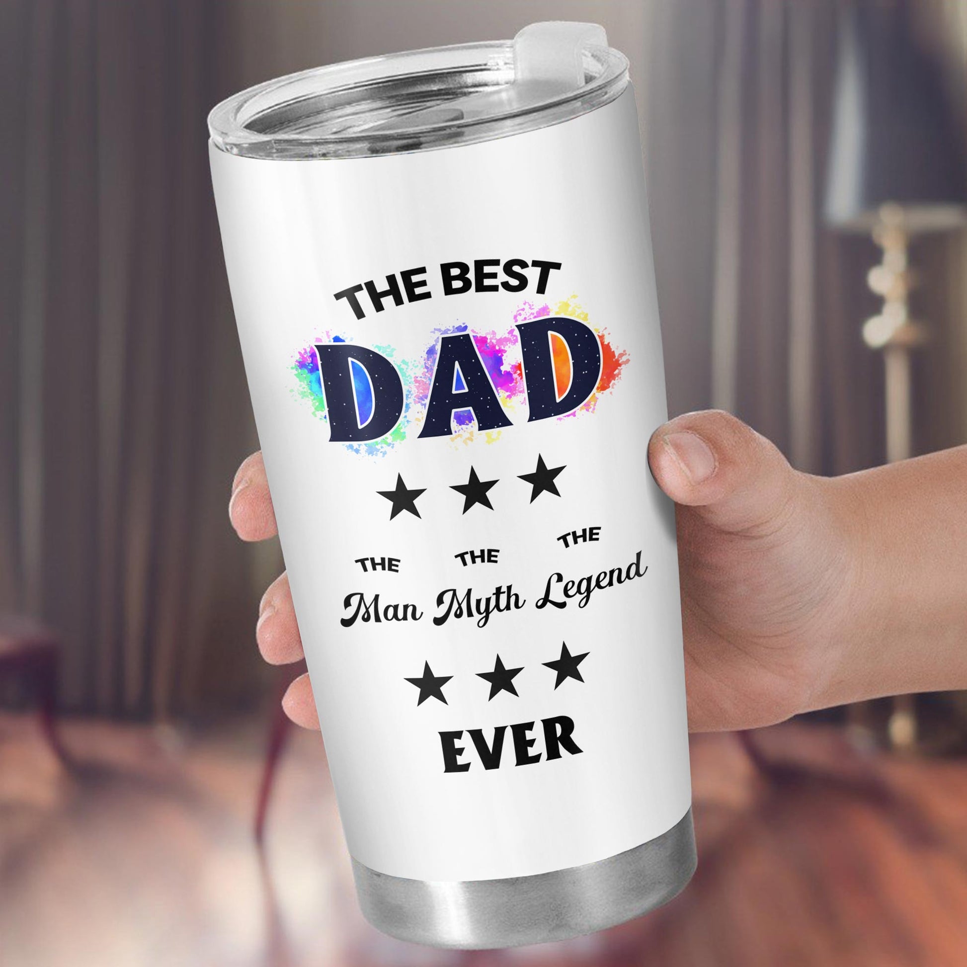 The Best Dad The Man Myth Legend Ever, Stars, Color Splash