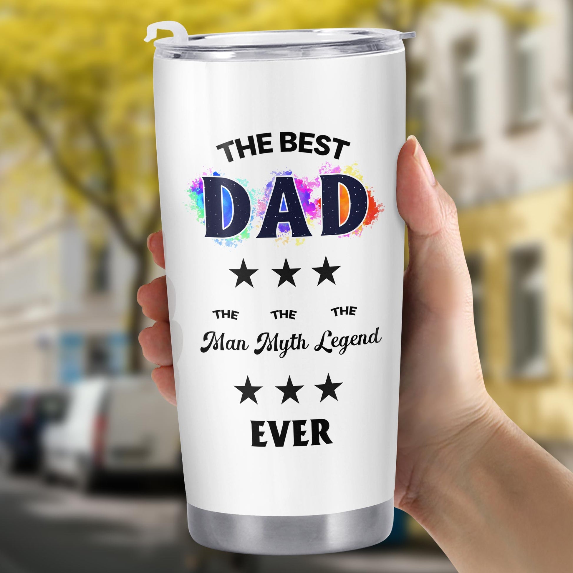 The Best Dad The Man Myth Legend Ever, Stars, Color Splash