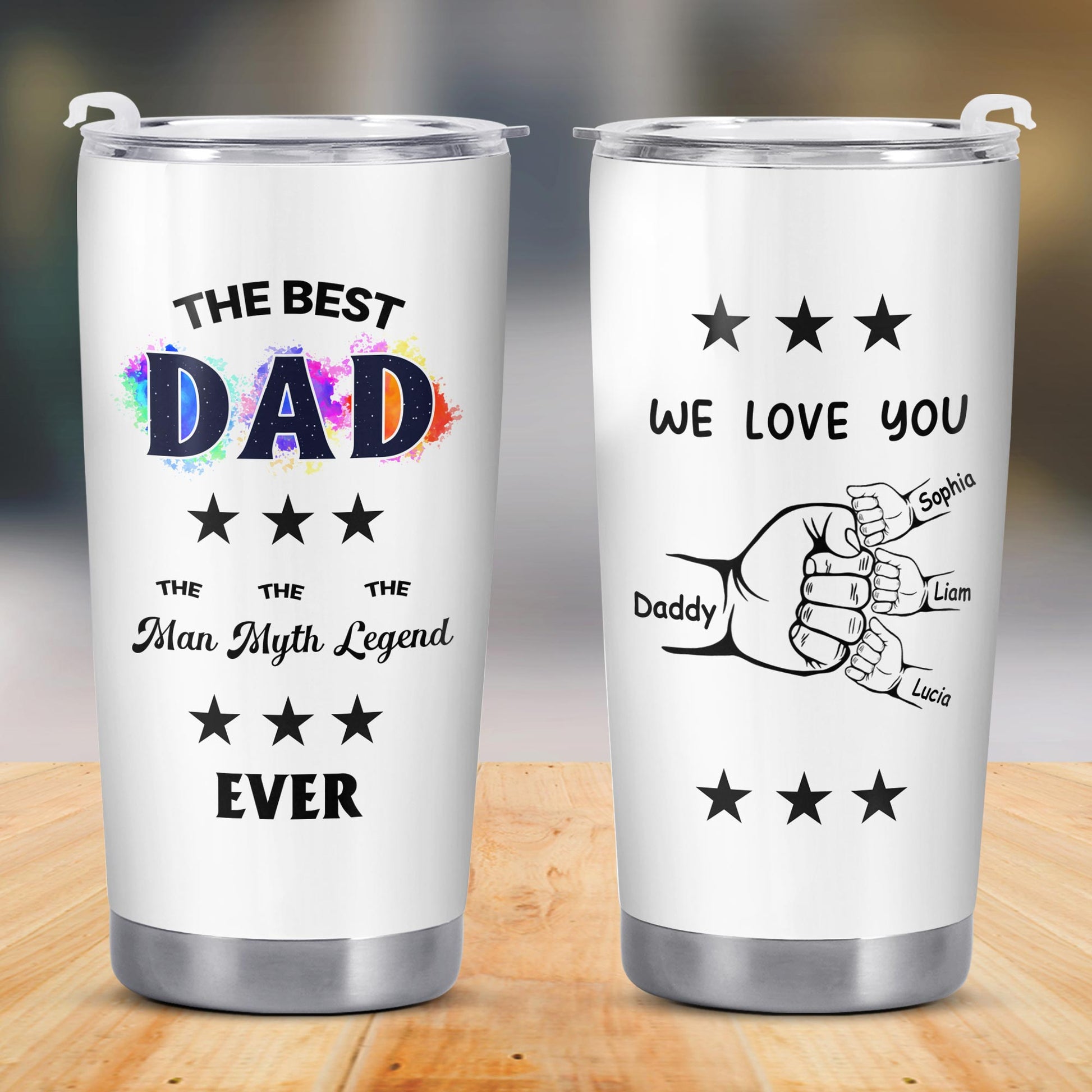 The Best Dad The Man Myth Legend Ever, Stars, Color Splash