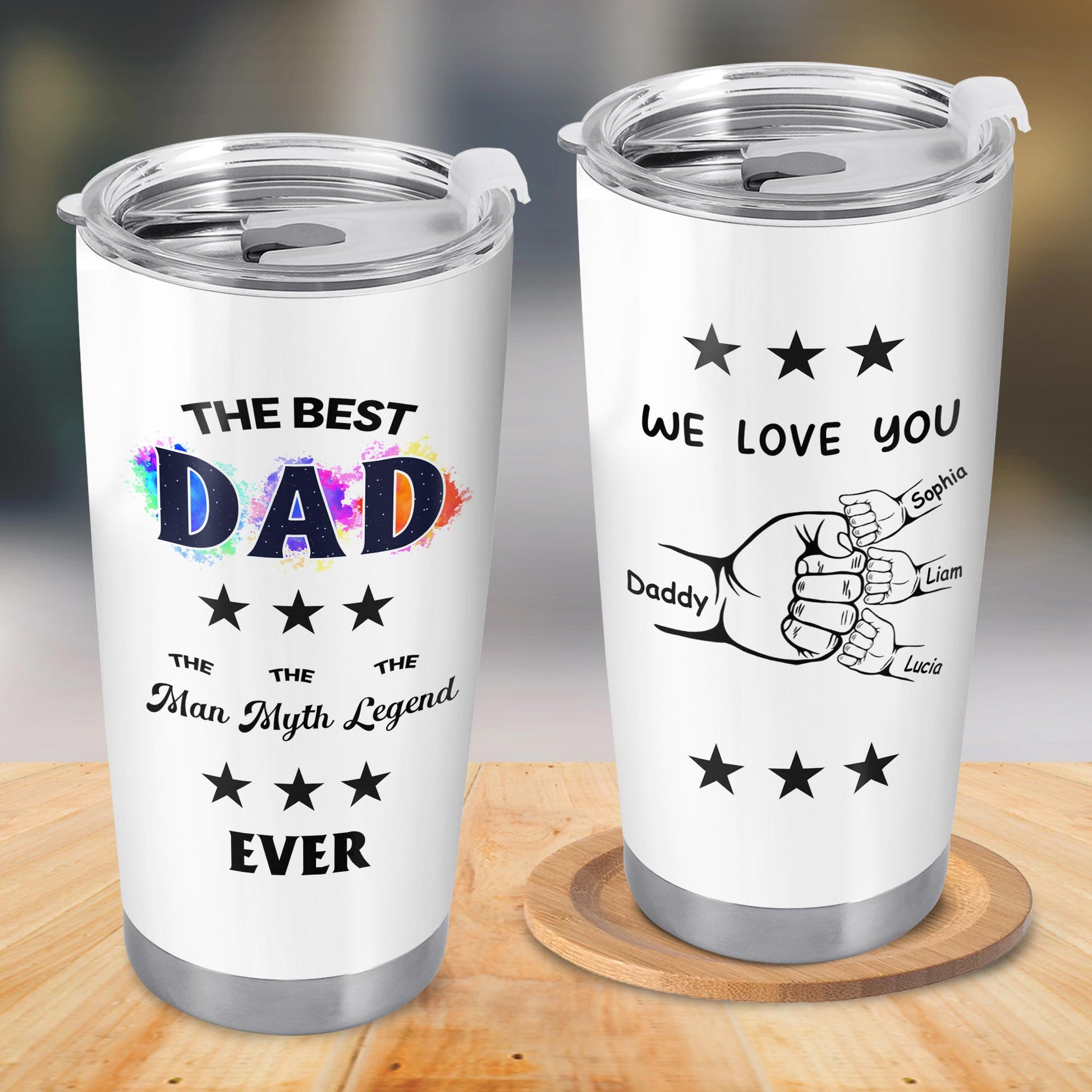 The Best Dad The Man Myth Legend Ever, Stars, Color Splash