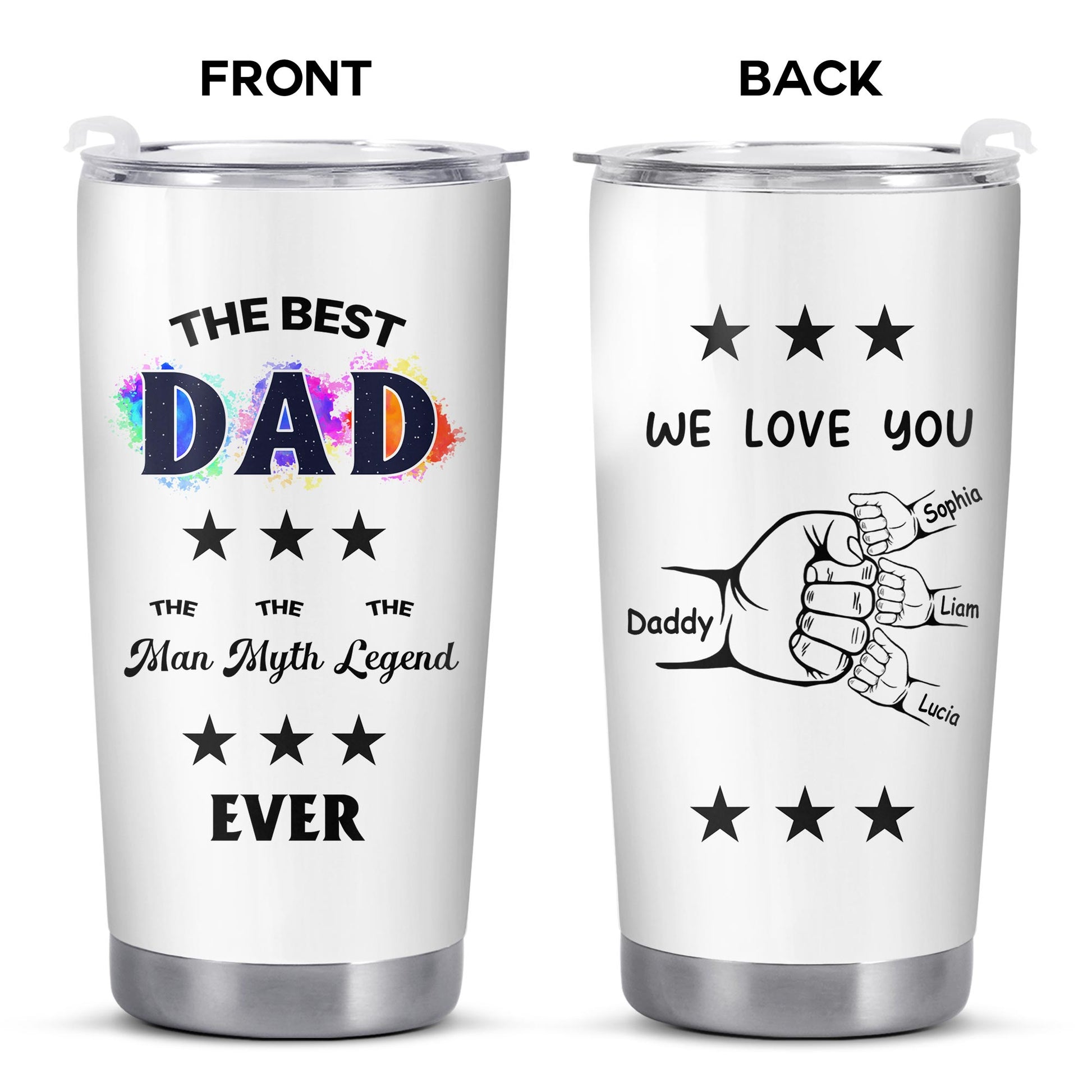 The Best Dad The Man Myth Legend Ever, Stars, Color Splash