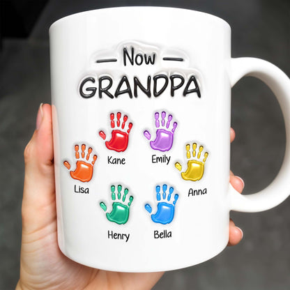 First Dad Now Grandpa Colored Handprints