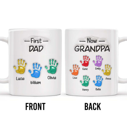First Dad Now Grandpa Colored Handprints