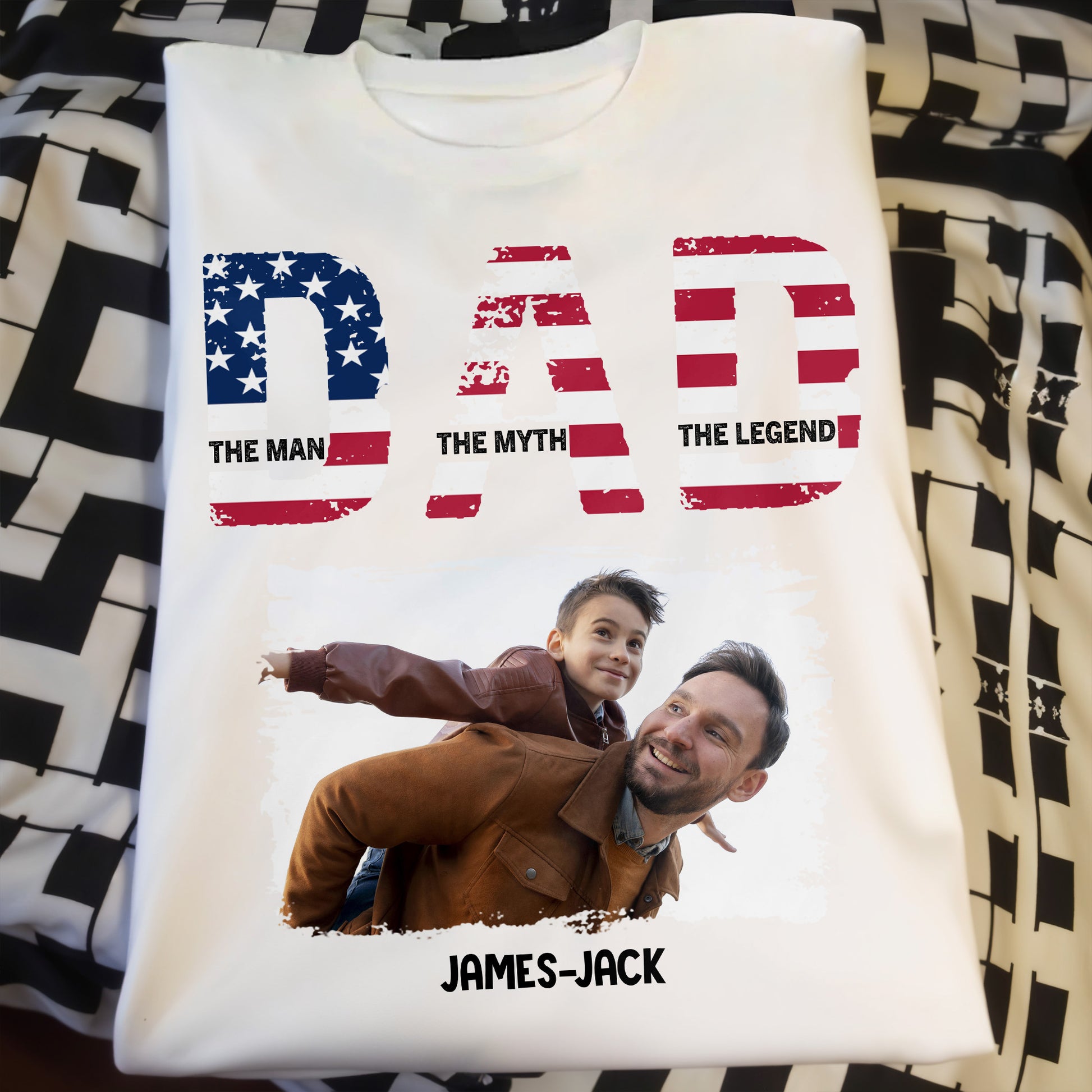 Dad The Man The Myth The Legend Patriotic Design