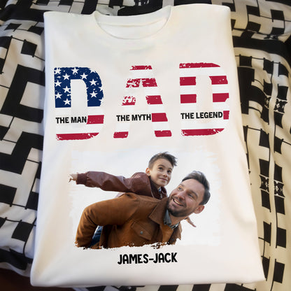 Dad The Man The Myth The Legend Patriotic Design