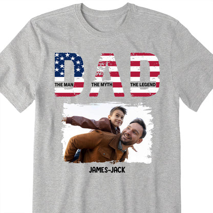 Dad The Man The Myth The Legend Patriotic Design