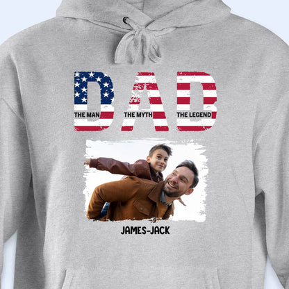 Dad The Man The Myth The Legend Patriotic Design