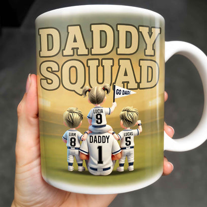 Daddy Squad Go Dad With Children in Soccer Jerseys