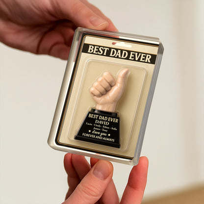 Best Dad Ever, Thumbs Up Trophy - Personalized Custom Acrylic Plaque - DAD229_RECA