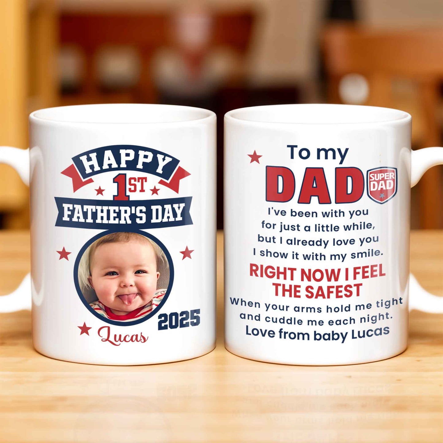To My Dad, Sneaker And Super Dad Badge - Personalized Custom Coffee Mug - DAD230_MG