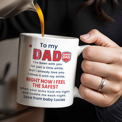 To My Dad, Sneaker And Super Dad Badge - Personalized Custom Coffee Mug - DAD230_MG