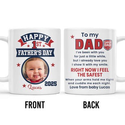 To My Dad, Sneaker And Super Dad Badge - Personalized Custom Coffee Mug - DAD230_MG