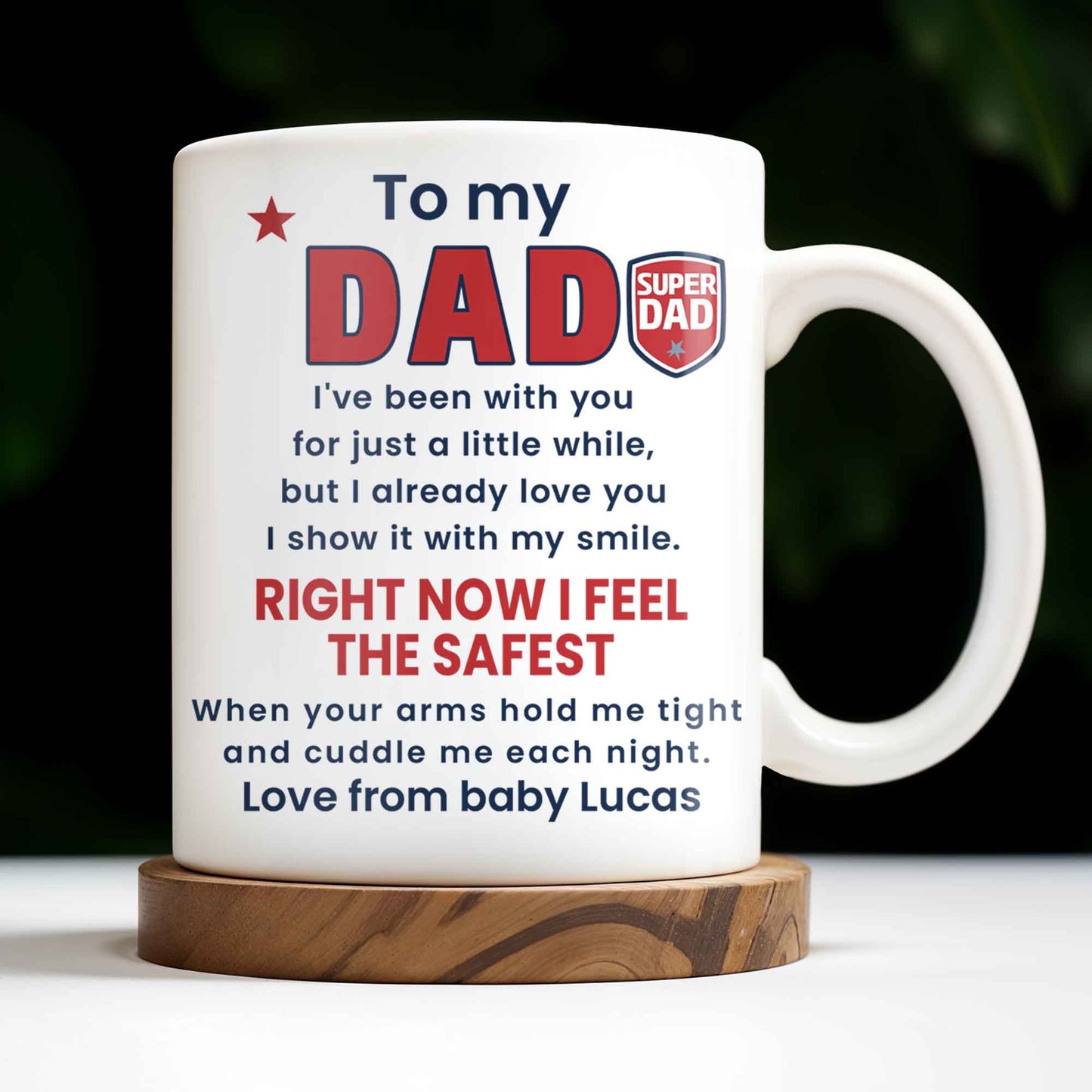 To My Dad, Sneaker And Super Dad Badge - Personalized Custom Coffee Mug - DAD230_MG