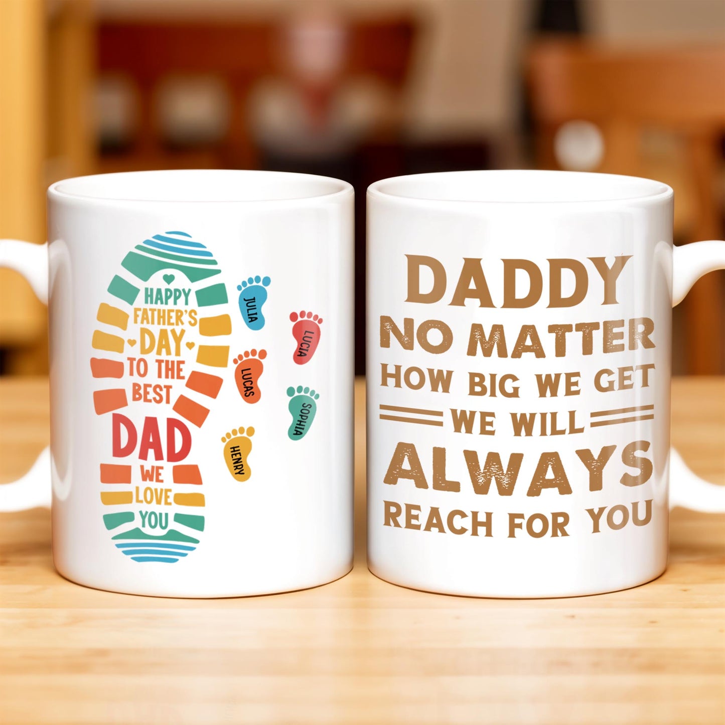 Daddy No Matter How Big We Get, Colorful Footprints