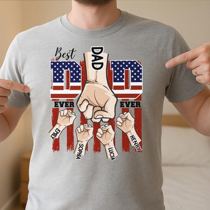 Best Dad Ever With American Flag Design