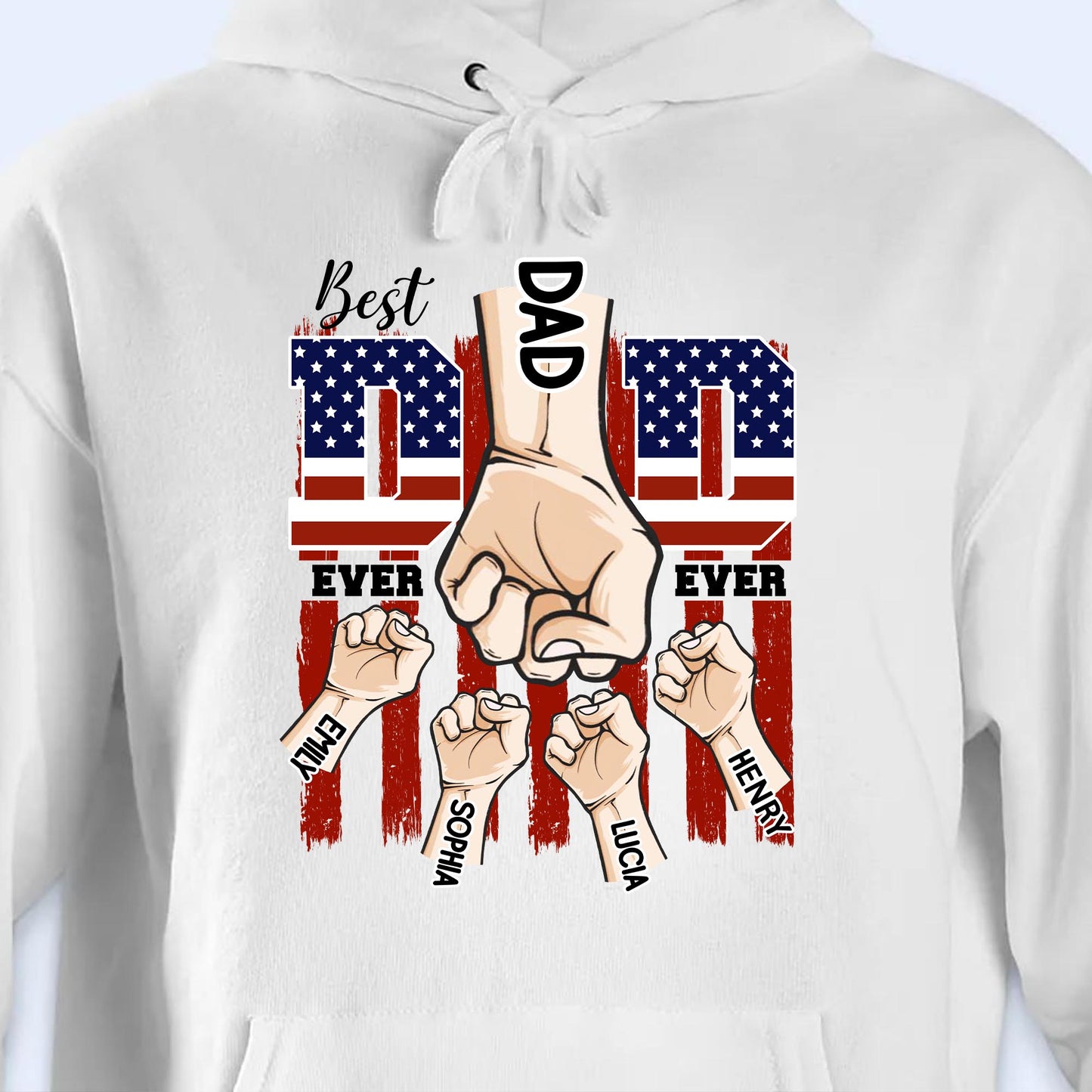 Best Dad Ever With American Flag Design