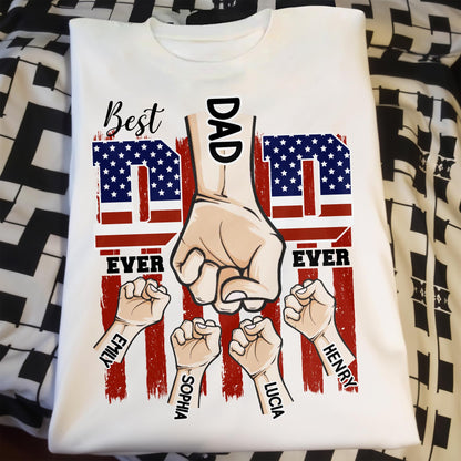 Best Dad Ever With American Flag Design