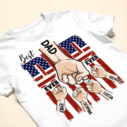 Best Dad Ever With American Flag Design