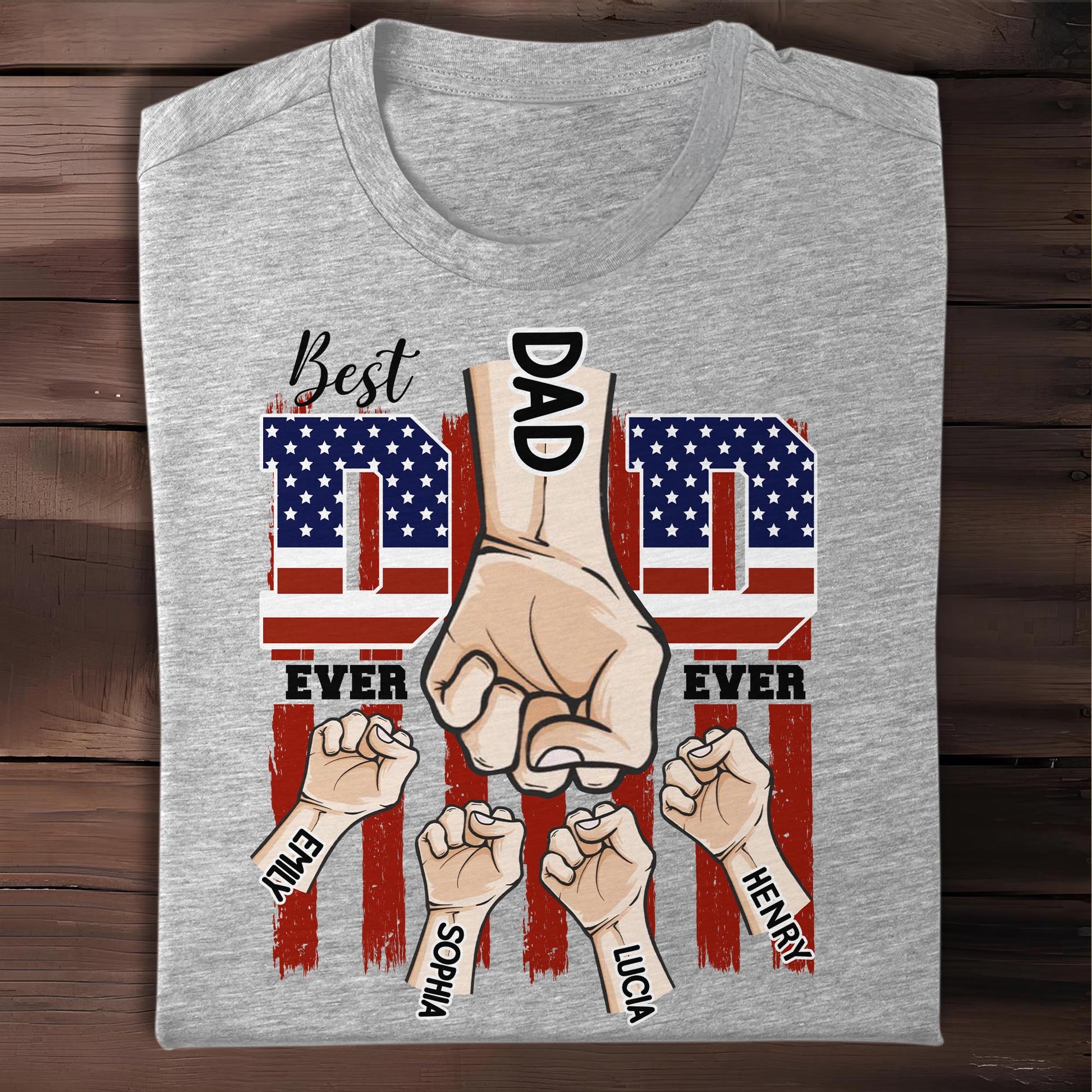 Best Dad Ever With American Flag Design