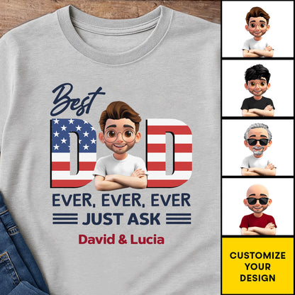 Best Dad Ever With American Flag