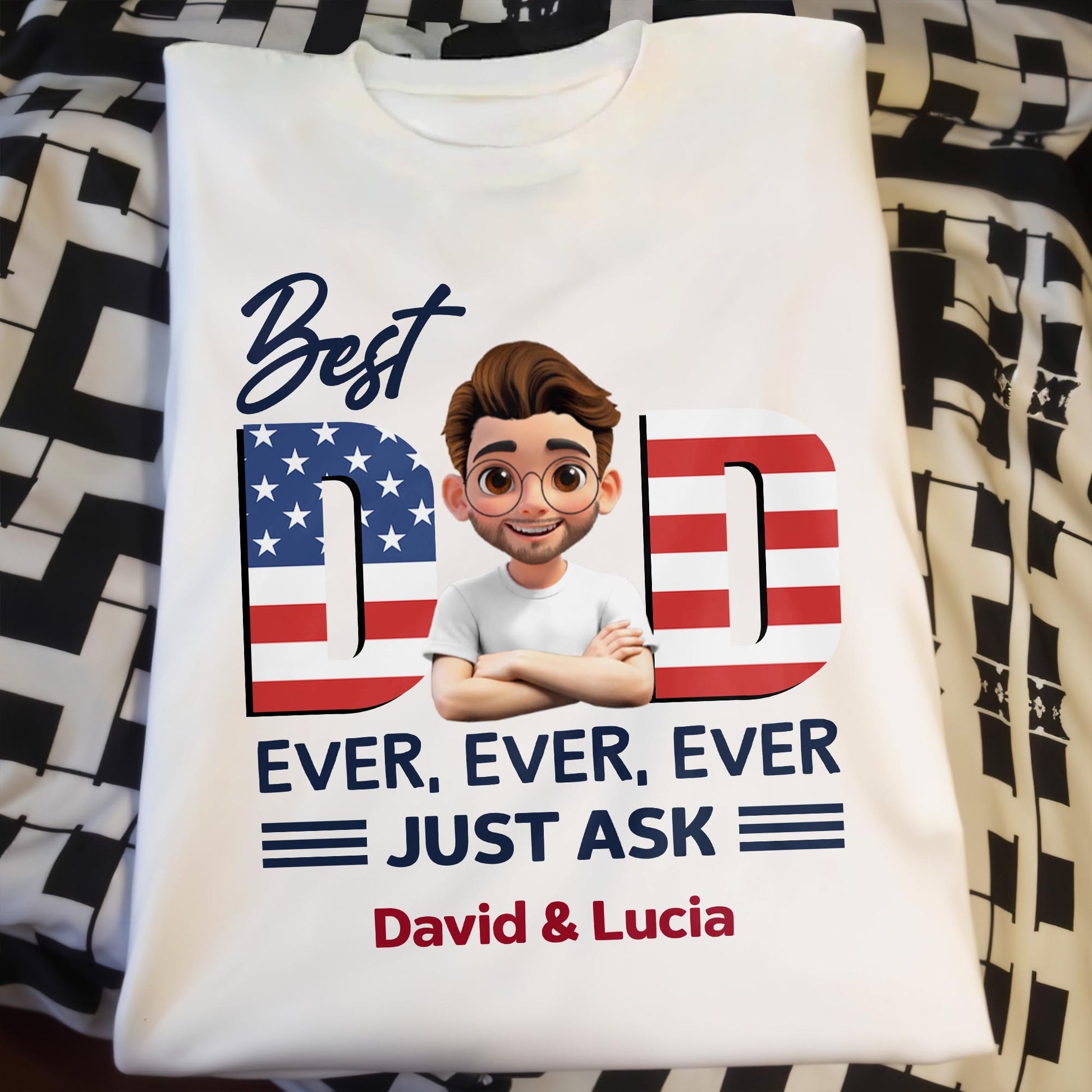 Best Dad Ever With American Flag