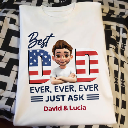 Best Dad Ever With American Flag