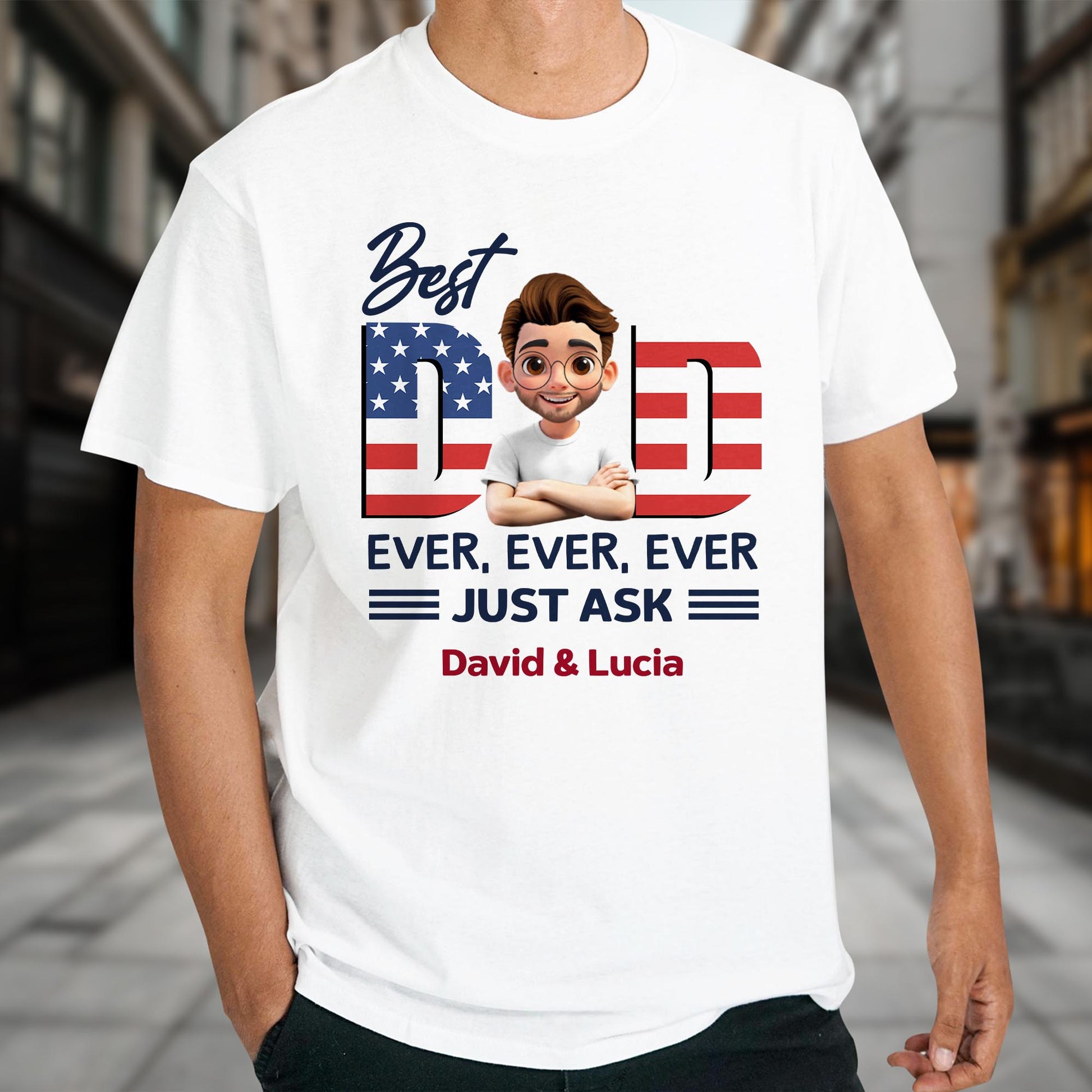 Best Dad Ever With American Flag