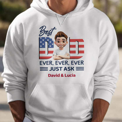 Best Dad Ever With American Flag