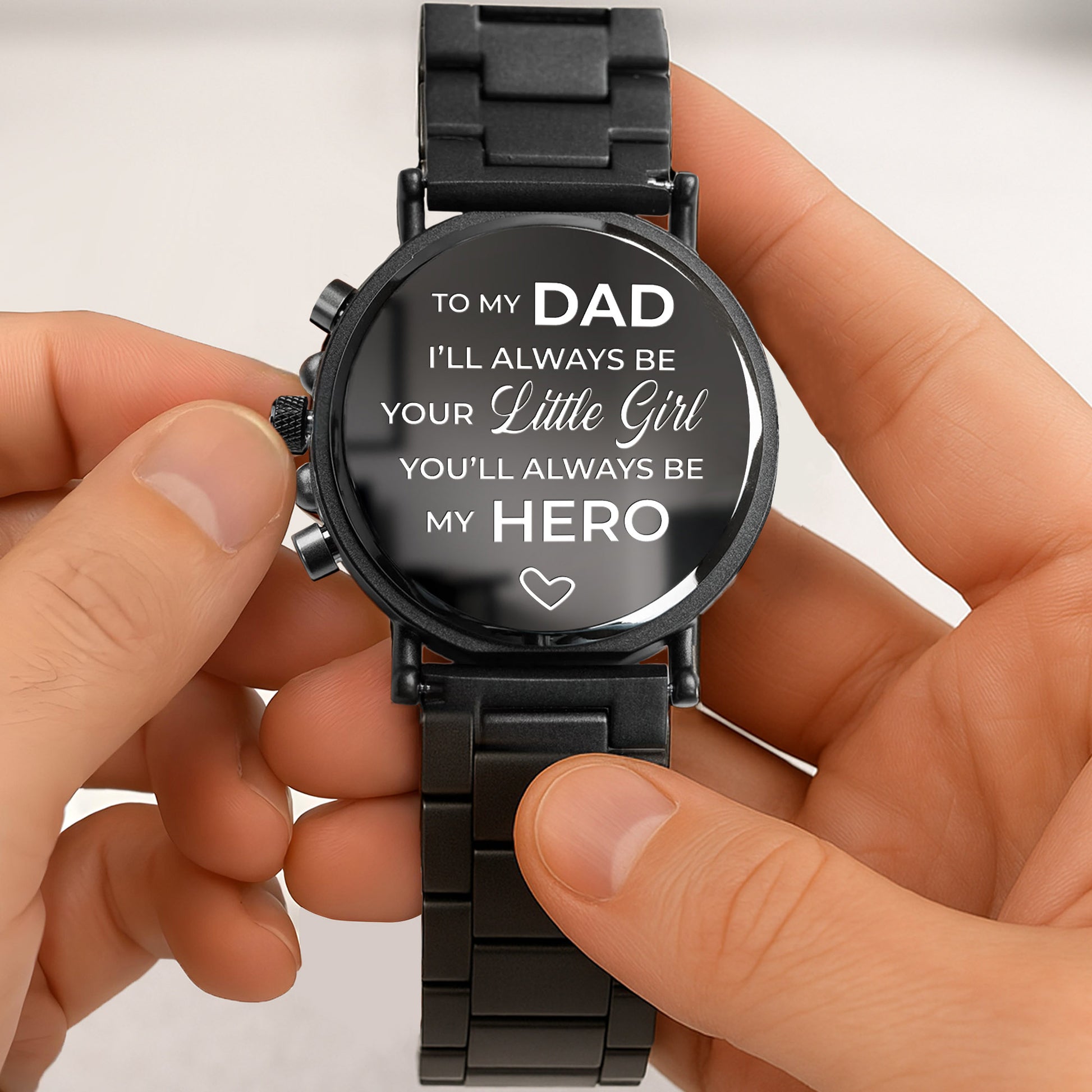 To My Dad, Always My Hero, Heart and Wooden Texture Design