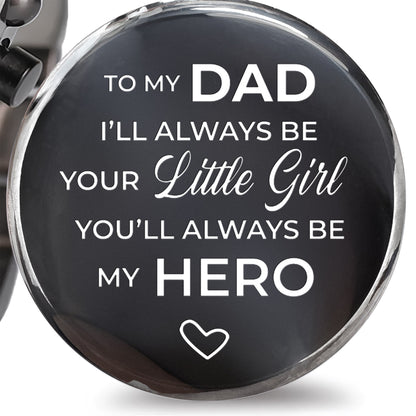 To My Dad, Always My Hero, Heart and Wooden Texture Design