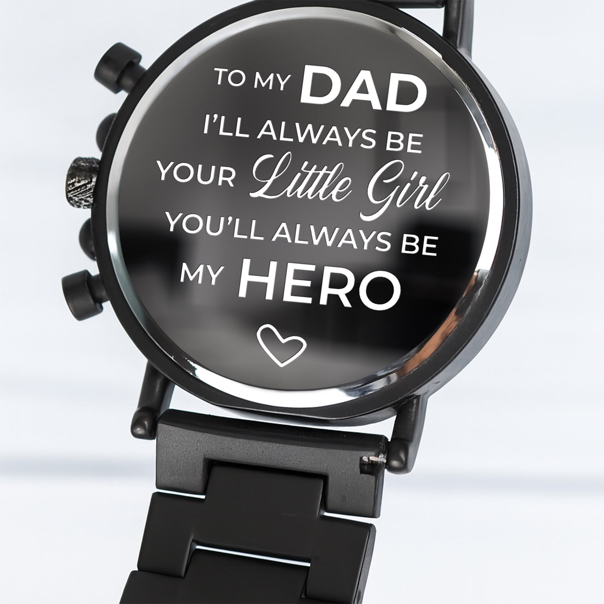 To My Dad, Always My Hero, Heart and Wooden Texture Design