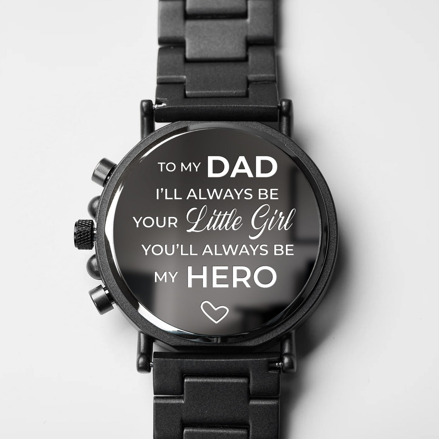 To My Dad, Always My Hero, Heart and Wooden Texture Design