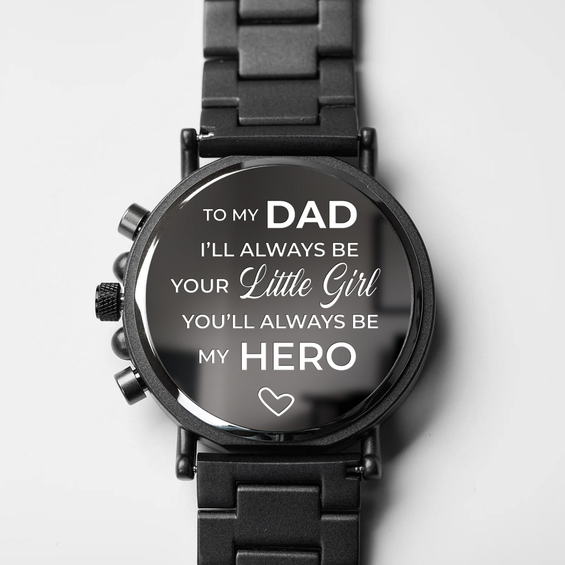 To My Dad, Always My Hero, Heart and Wooden Texture Design