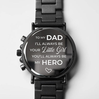 To My Dad, Always My Hero, Heart and Wooden Texture Design