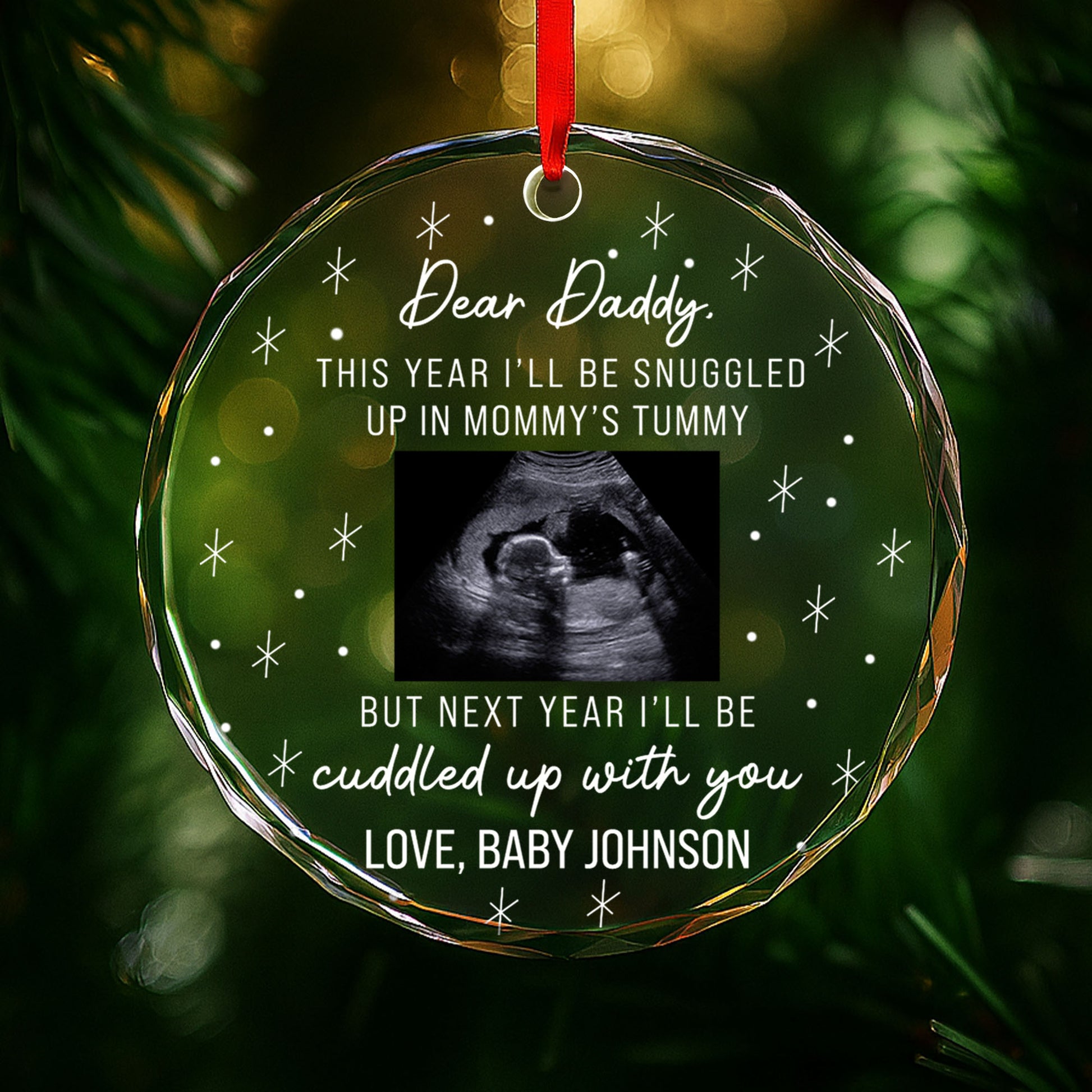 Dear Daddy This Year I'll Be Snuggled Up In Mommy's Tummy