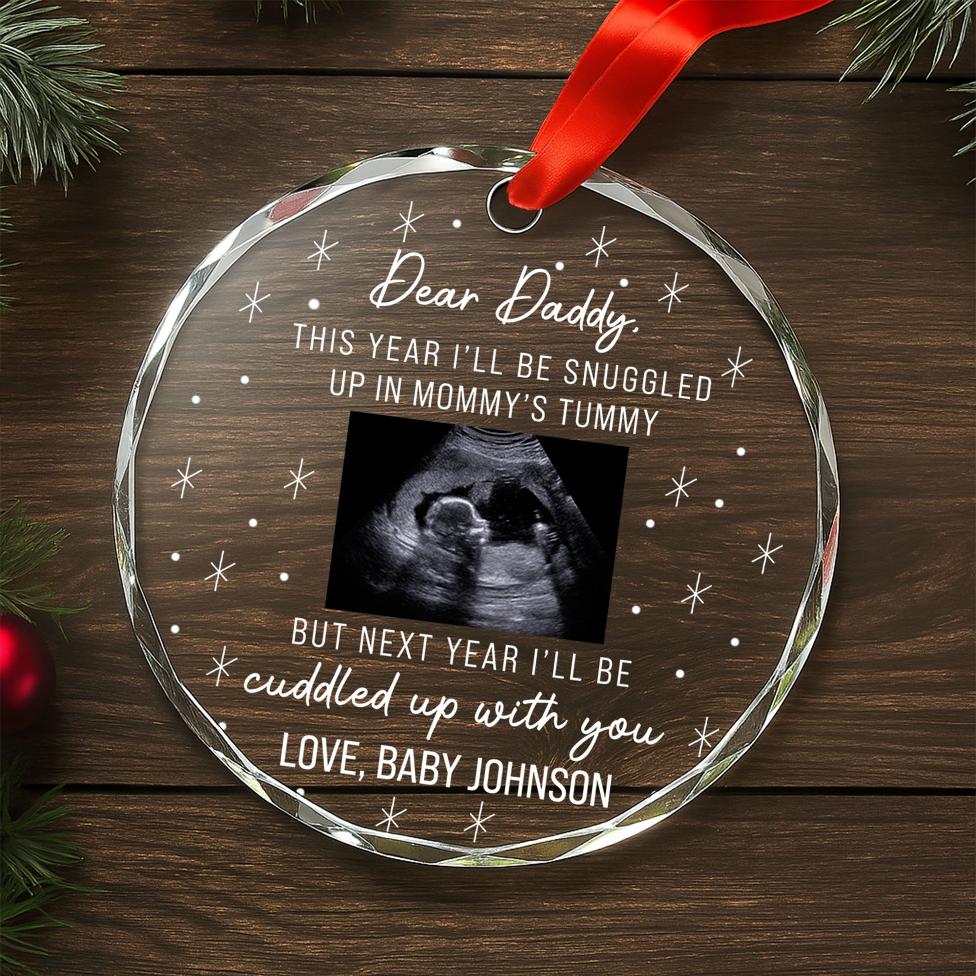 Dear Daddy This Year I'll Be Snuggled Up In Mommy's Tummy