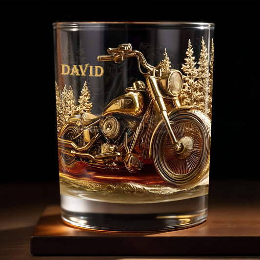 Celebrate Your Love For The Open Road - Personalized Custom Whiskey Glass - DAD262_RWG