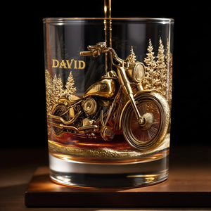 Celebrate Your Love For The Open Road - Personalized Custom Whiskey Glass - DAD262_RWG