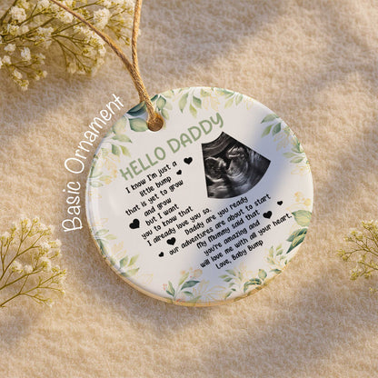 Hello Daddy Little Bump Ultrasound Image and Flowers