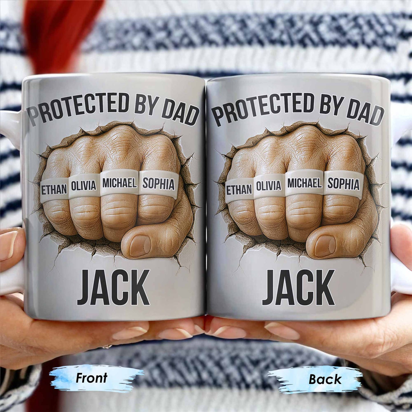 Protected By Dad Clutched Fist Design