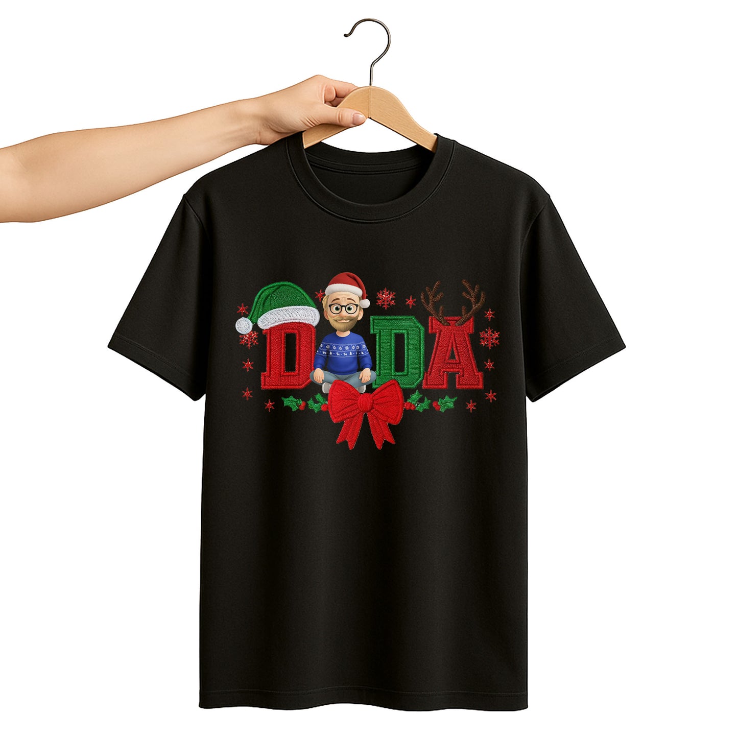 Festive Dad Christmas T-Shirt With Customizable Features
