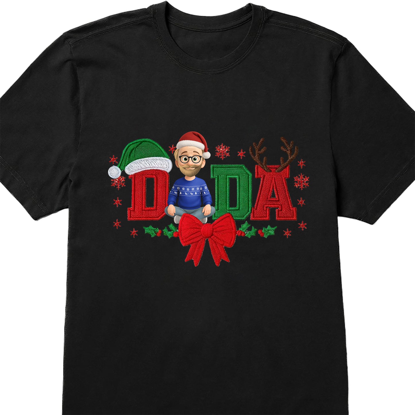 Festive Dad Christmas T-Shirt With Customizable Features