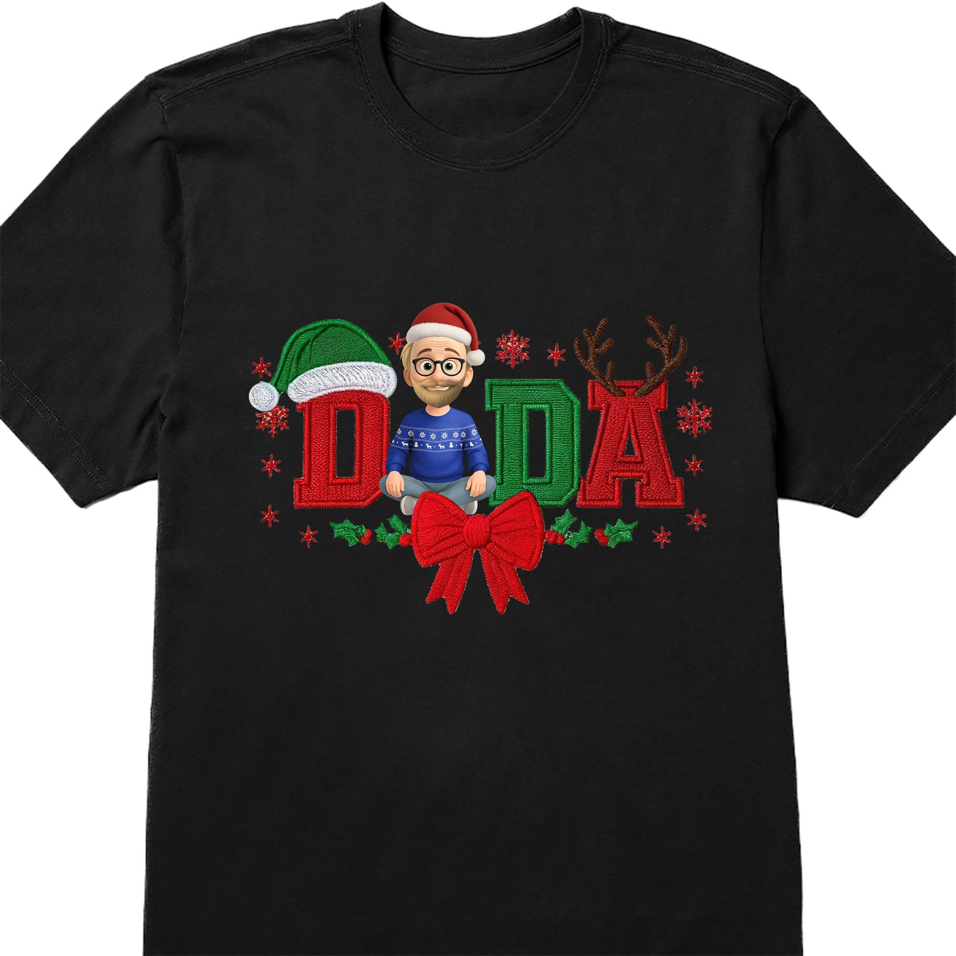 Festive Dad Christmas T-Shirt With Customizable Features