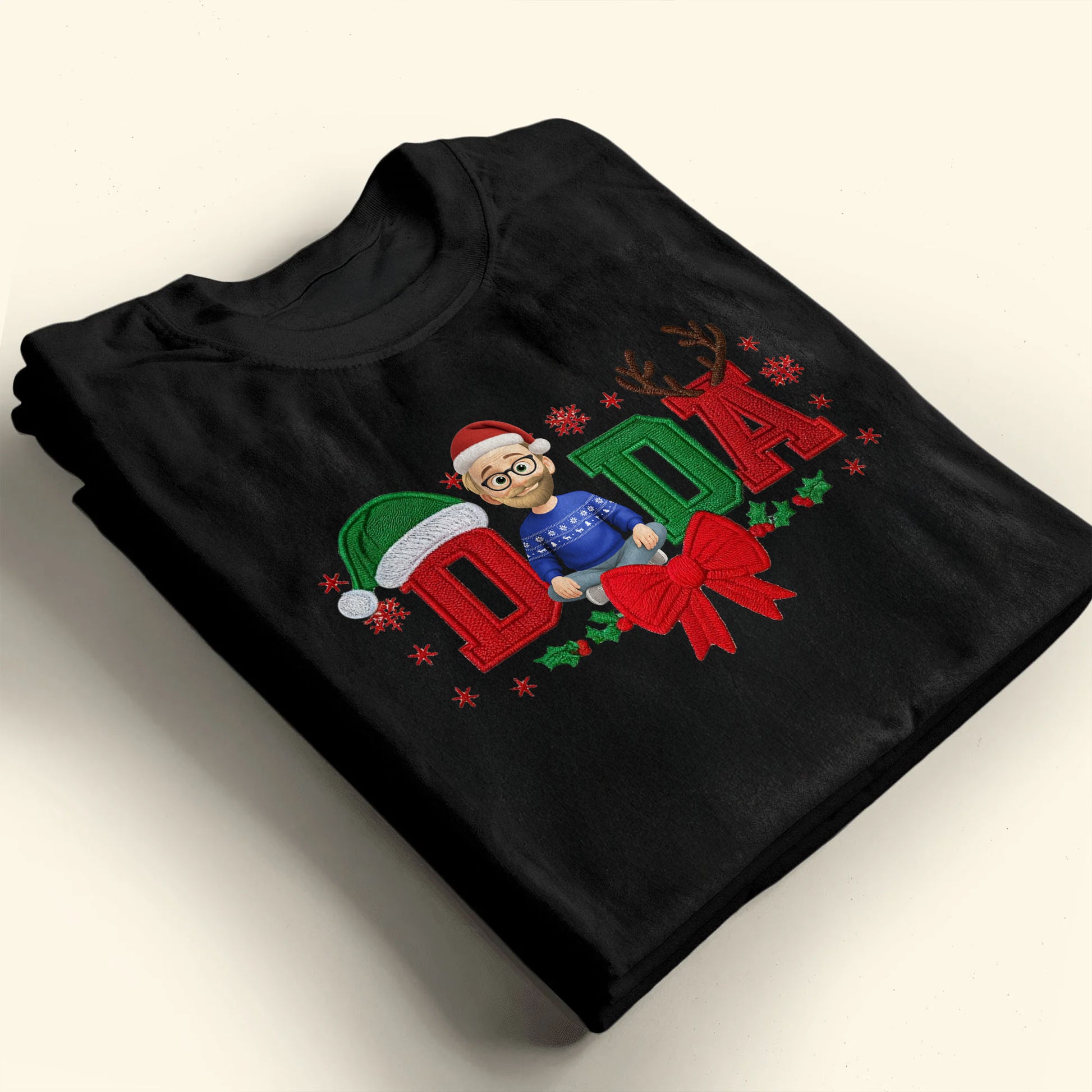 Festive Dad Christmas T-Shirt With Customizable Features