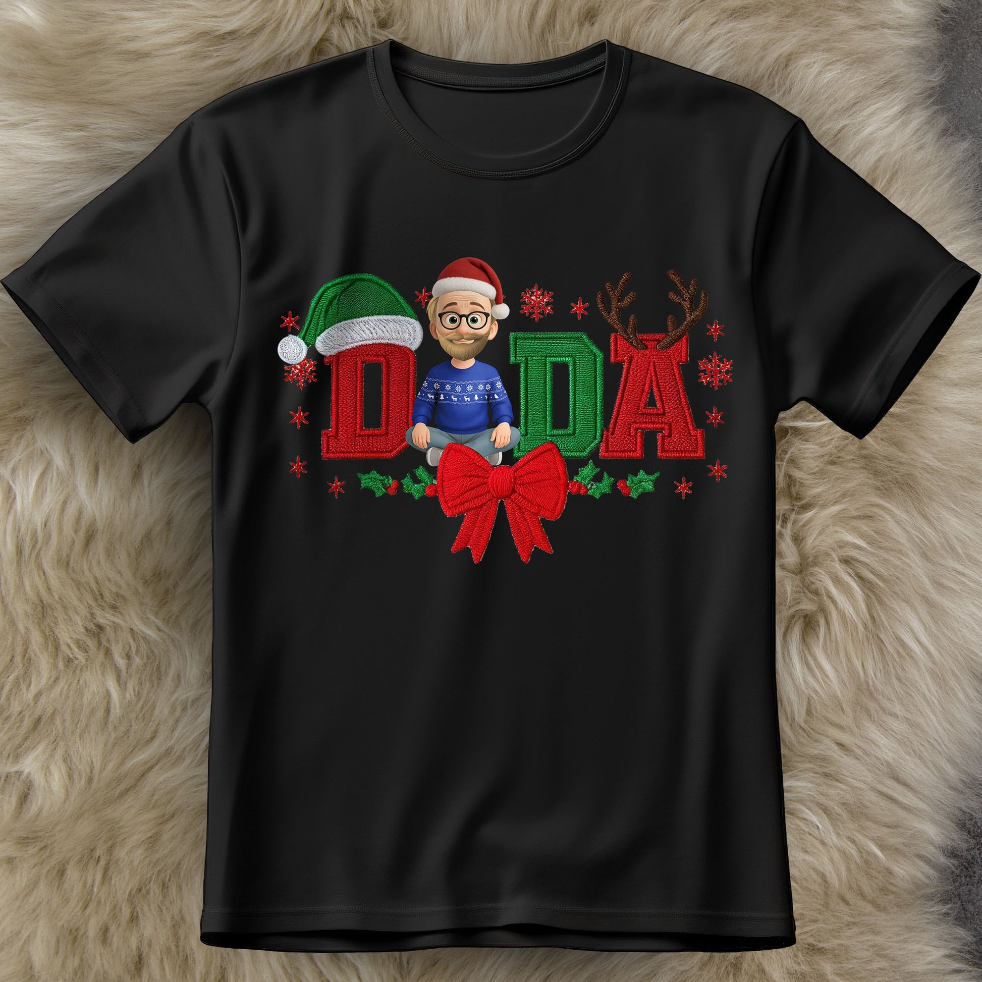 Festive Dad Christmas T-Shirt With Customizable Features