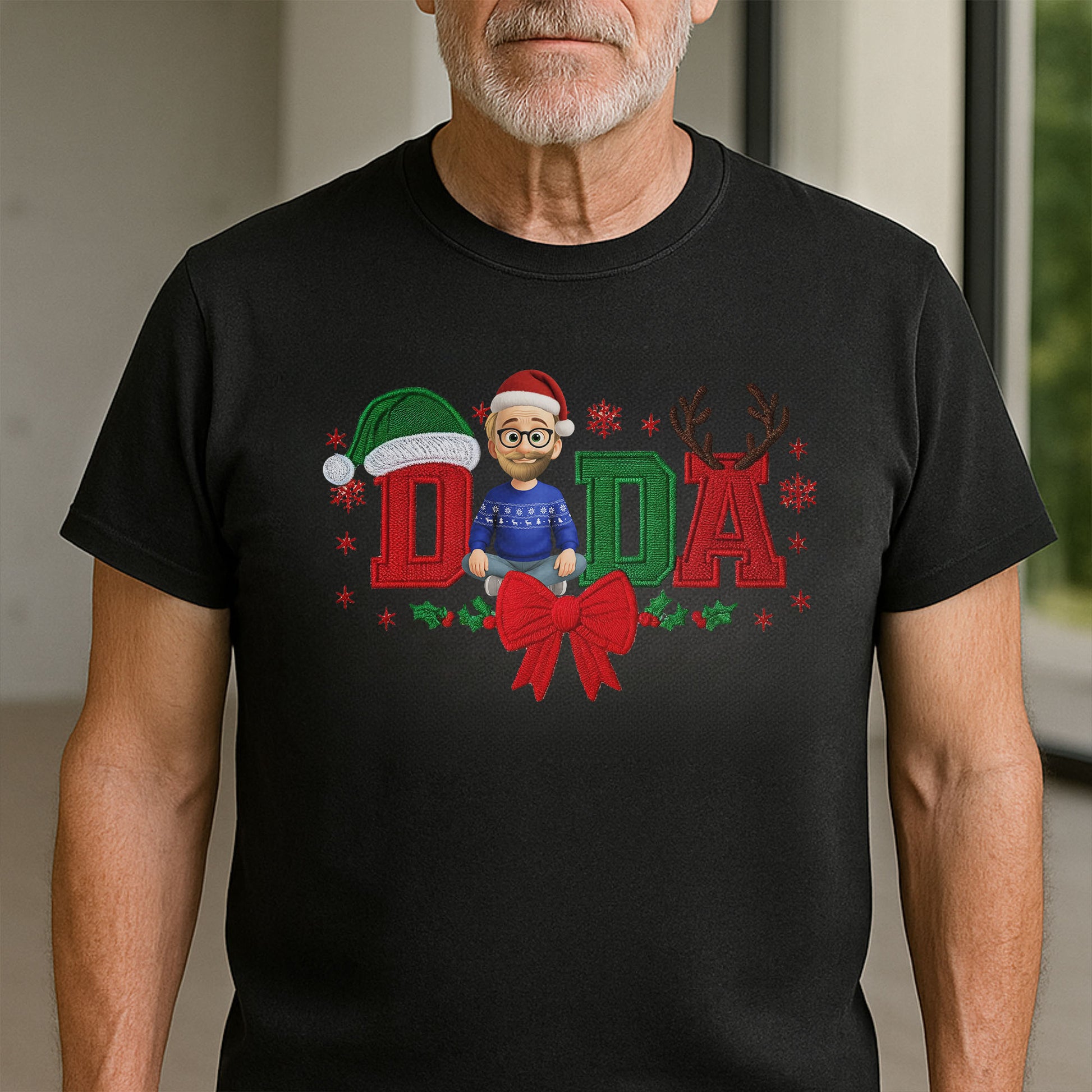 Festive Dad Christmas T-Shirt With Customizable Features