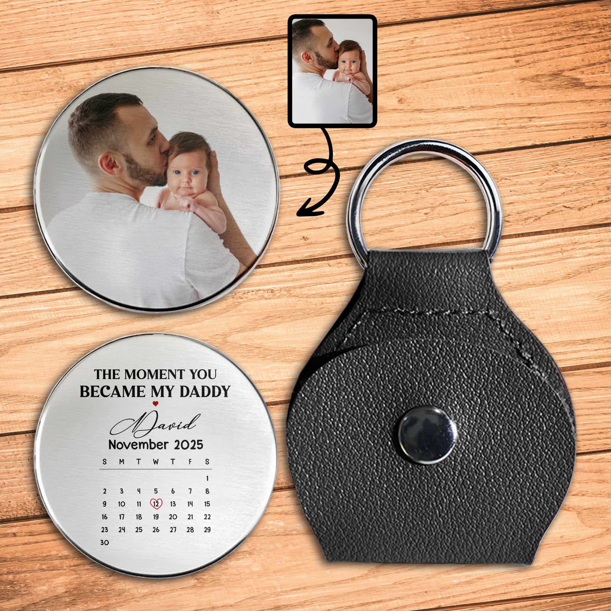 The Moment You Became My Daddy Keychain