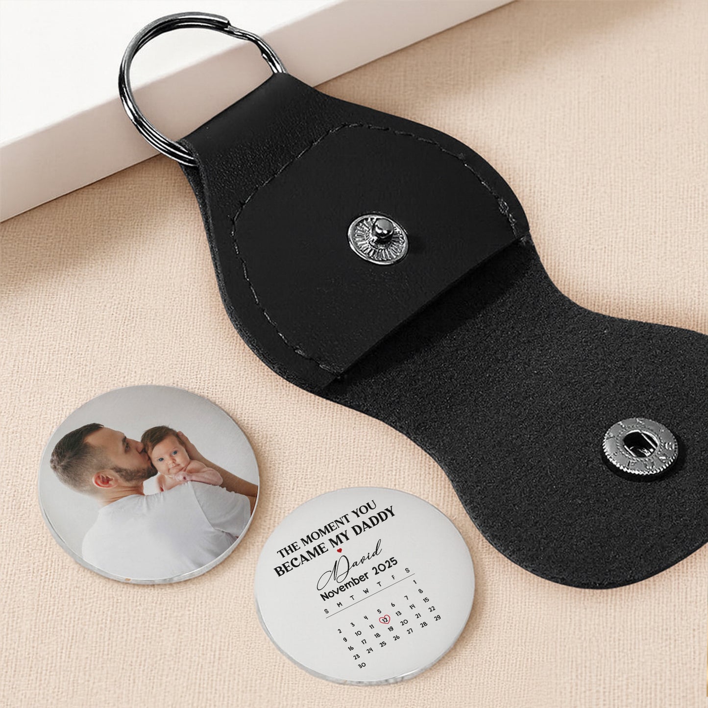 The Moment You Became My Daddy Keychain