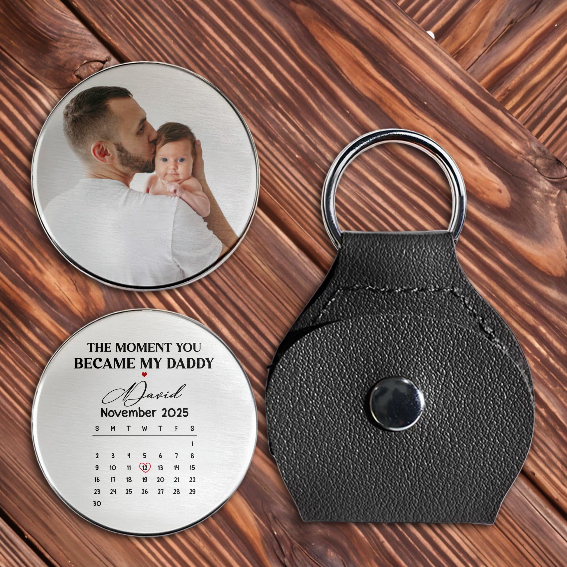 The Moment You Became My Daddy Keychain