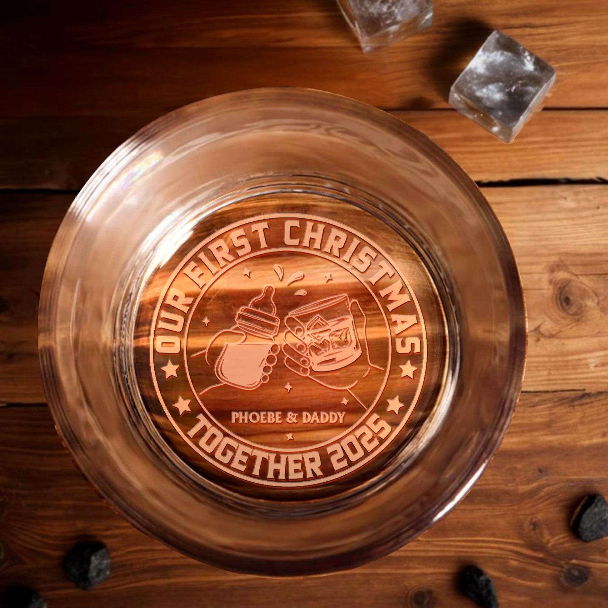 Our First Christmas Together, Whiskey Glass Design